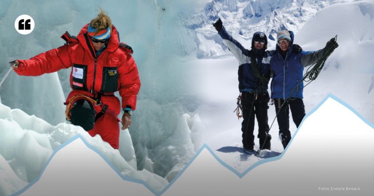 Eveline Binsack am Bergsteigen